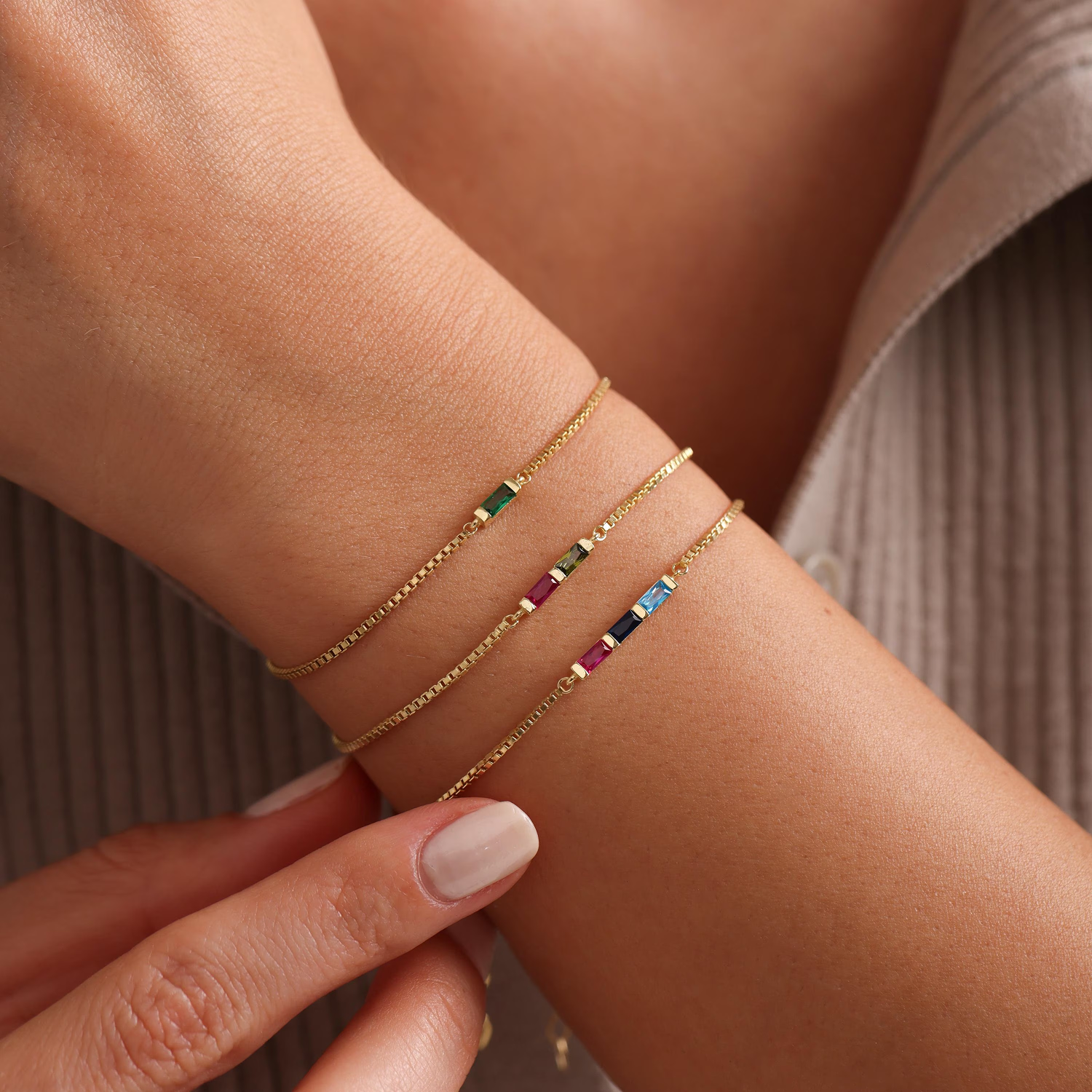 Regenbogen Geburtsstein Armband