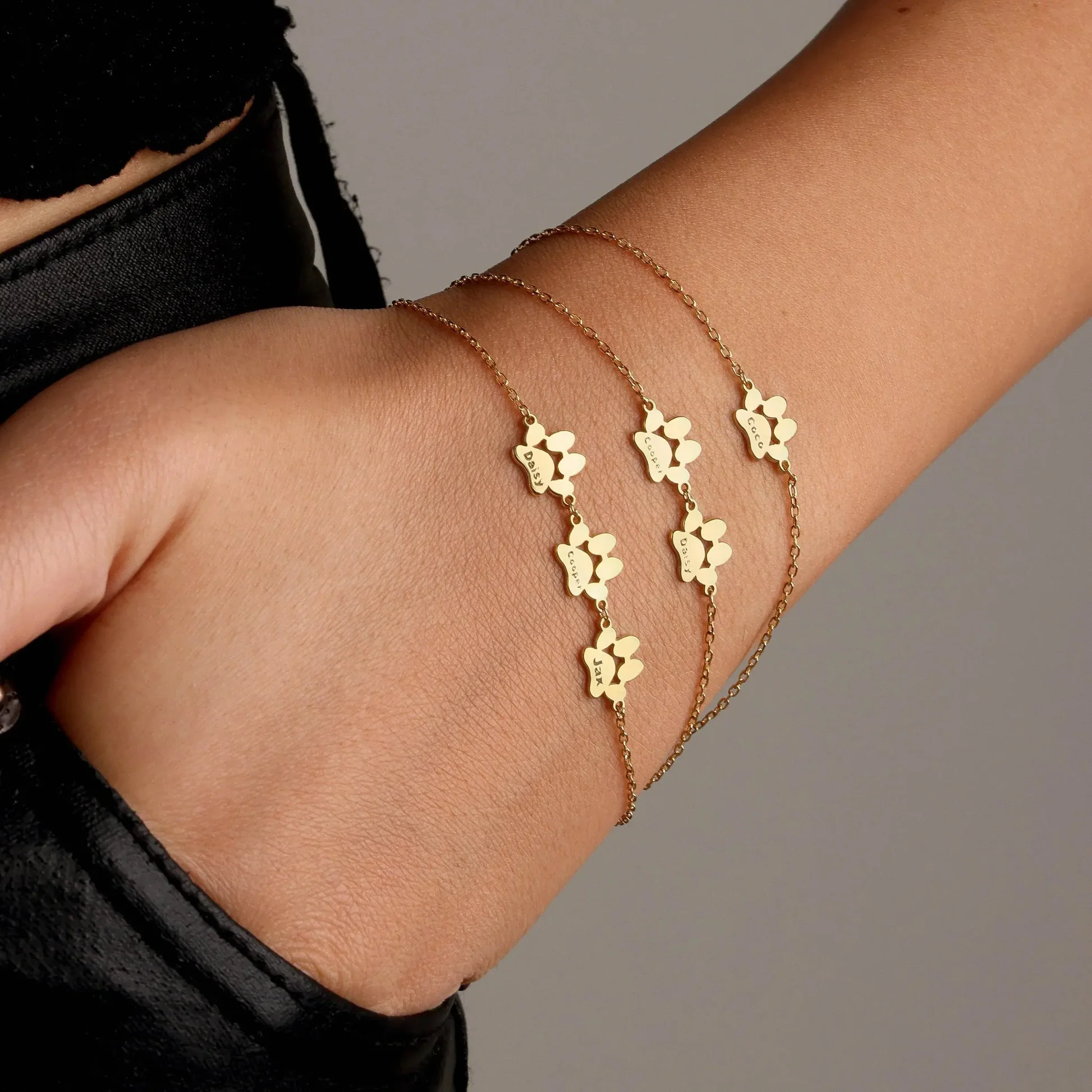 Personalized Pet Paw Name Bracelet