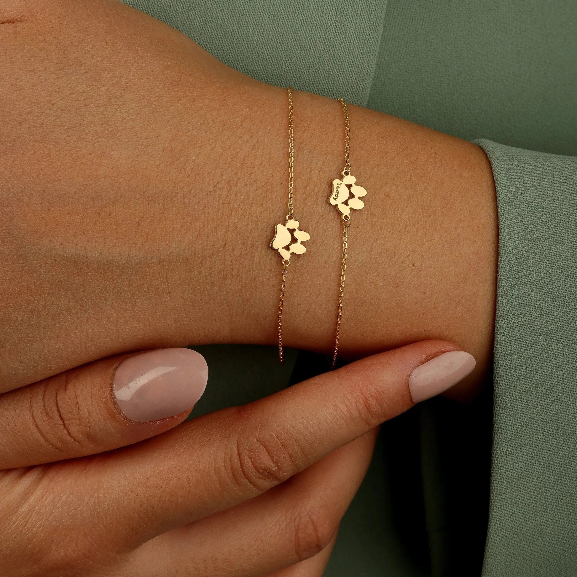 Personalized Pet Paw Name Bracelet