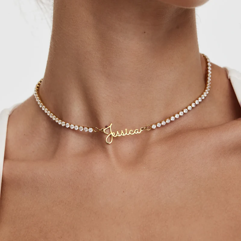 Personalized Signature Tennis Necklace
