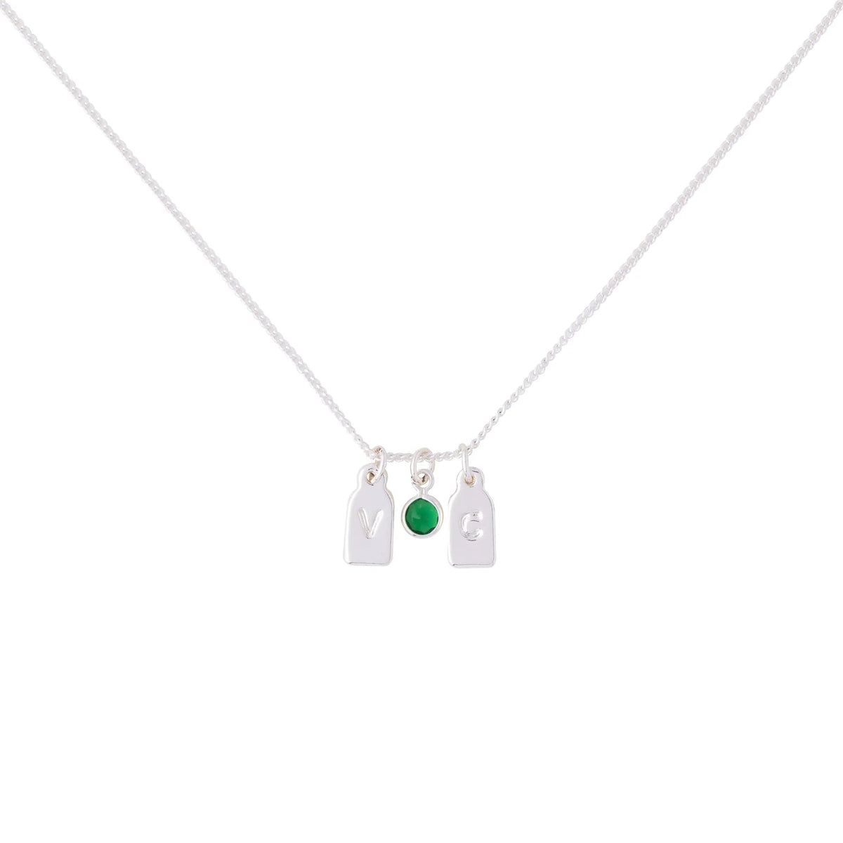 Initials & Anniversary Stone Necklace