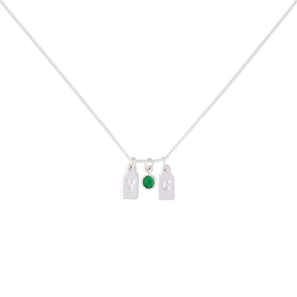Initials & Anniversary Stone Necklace