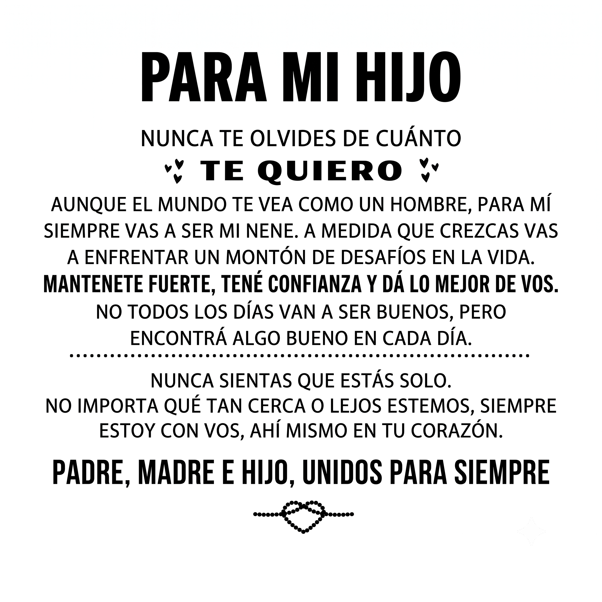 «Para mi hijo» — Pulsera grabada