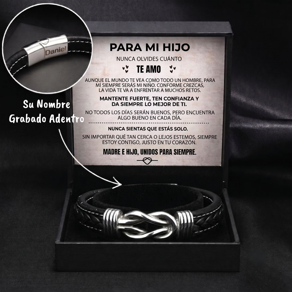 «Para mi hijo» — Pulsera grabada