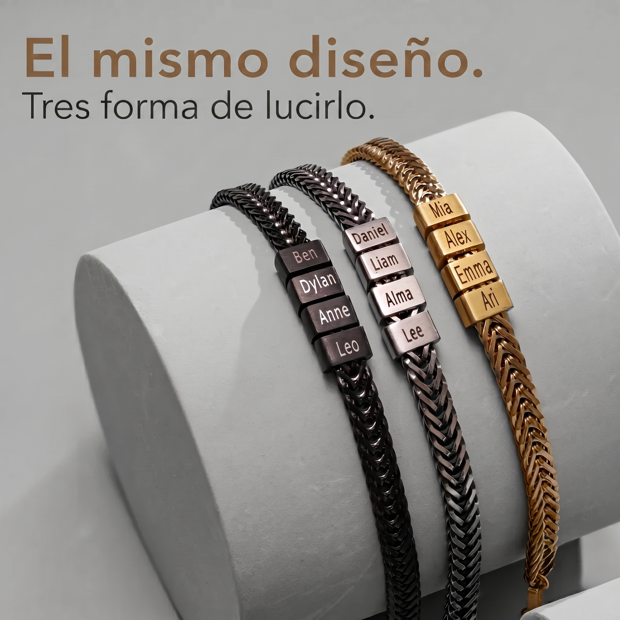 Pulsera para papá con nombre personalizado