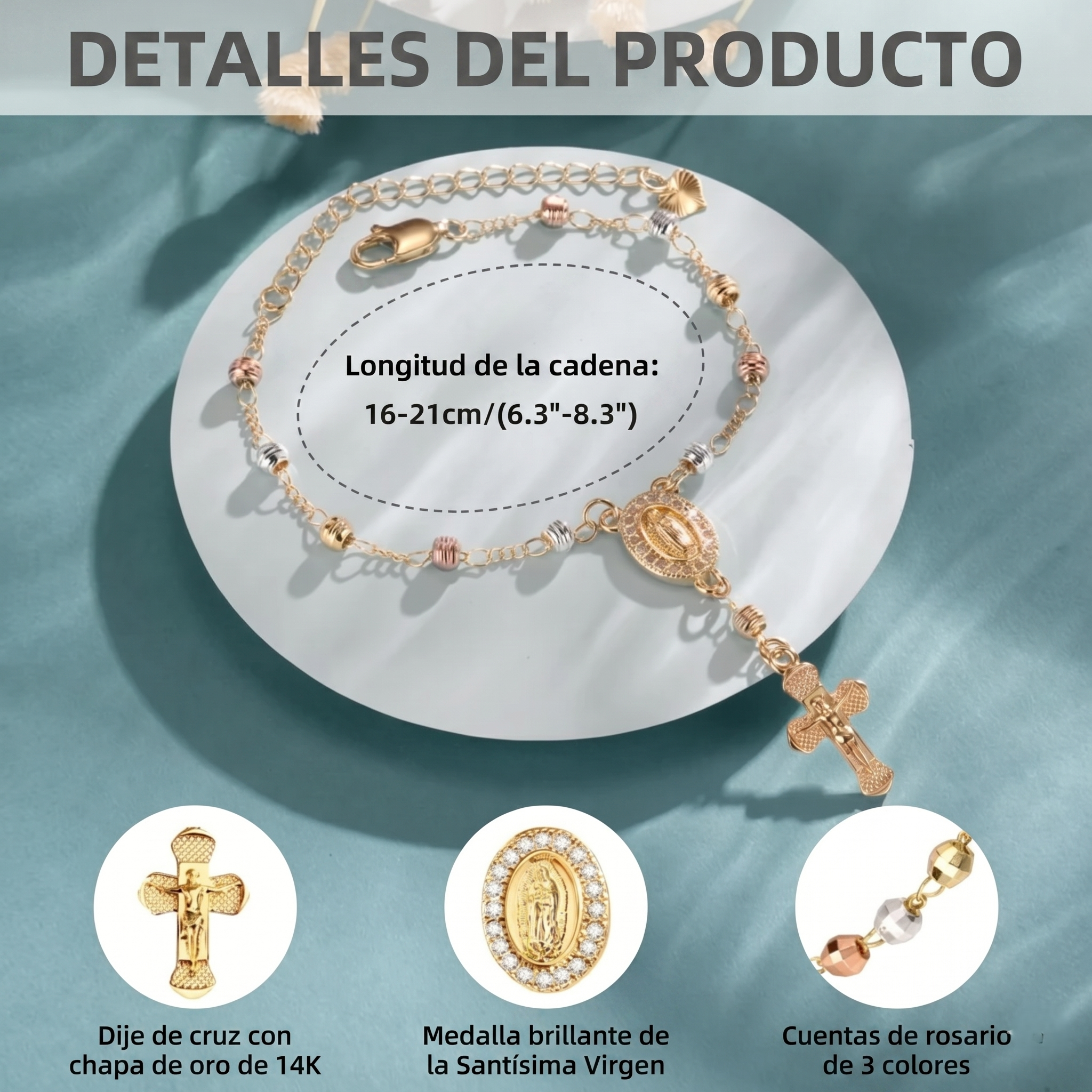 Pulsera Cruz Virgen María