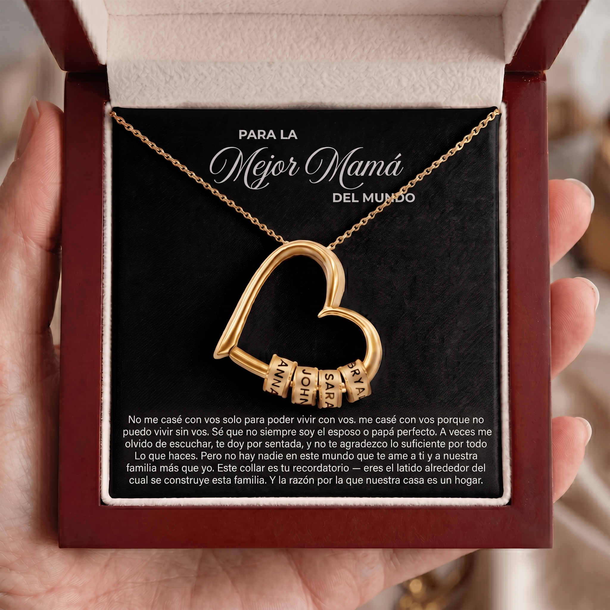 Collar Grabado "Corazón de la Familia"