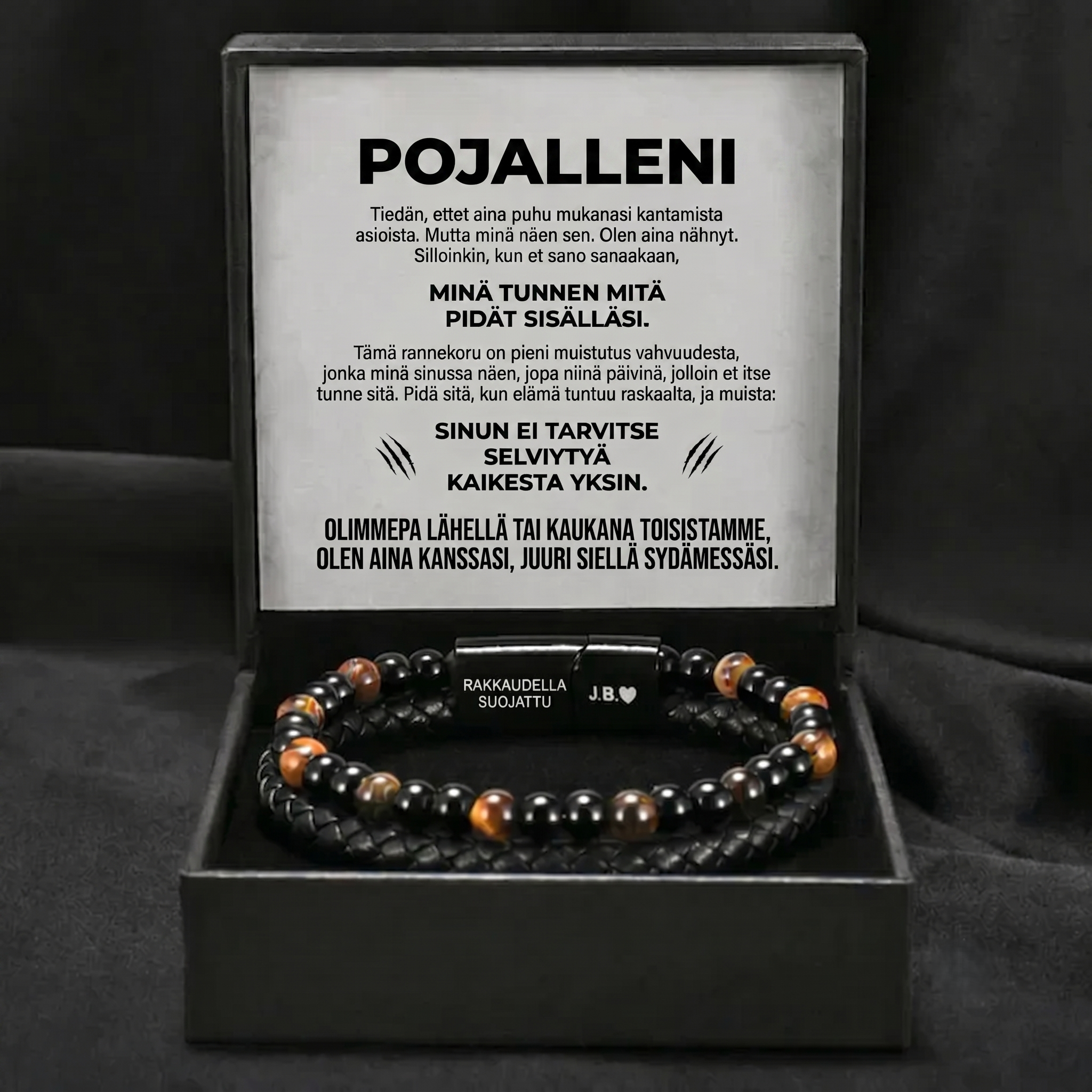 Poikani kilpi – tiikerinsilmä-rannekoru