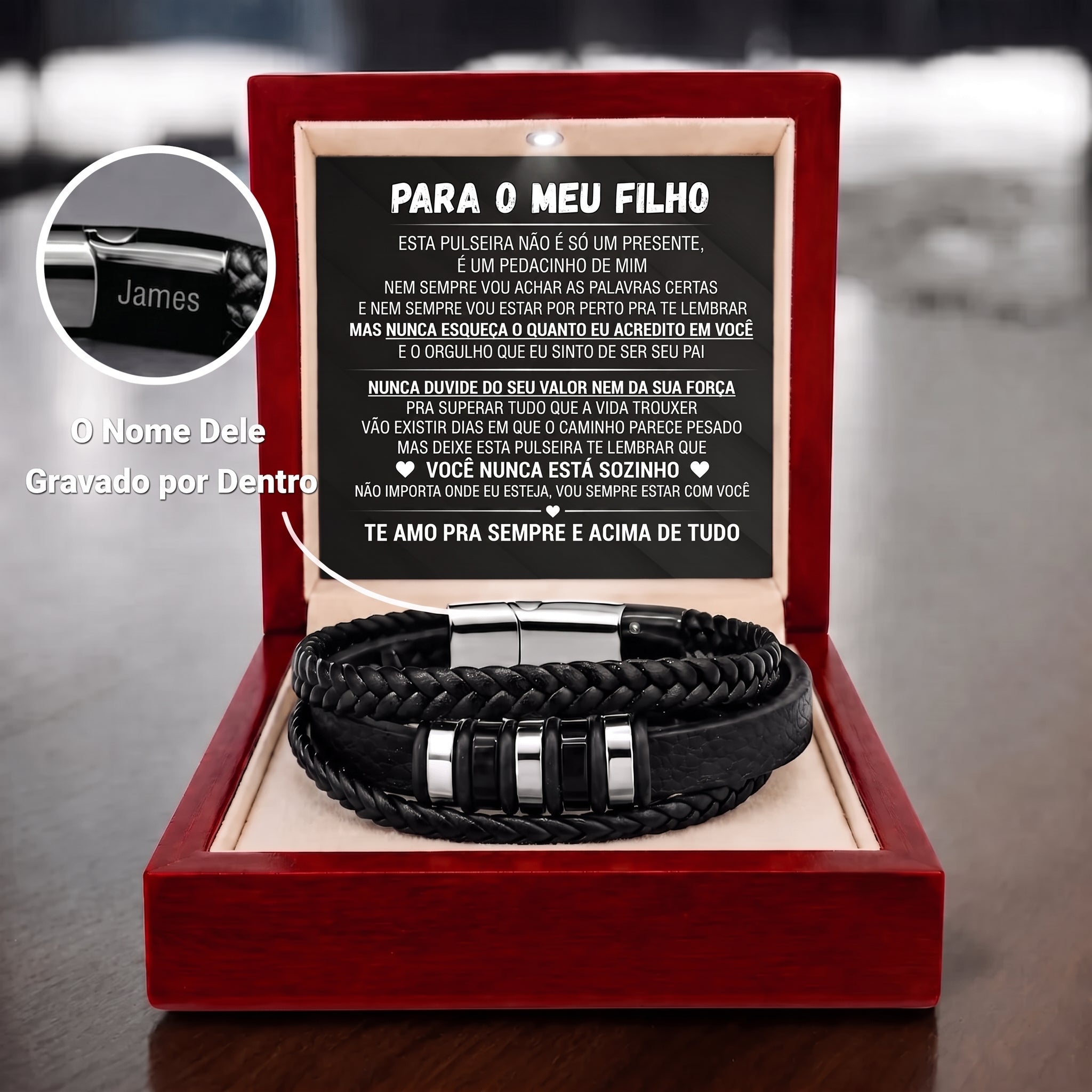 Para Meu Filho – Pulseira Nunca Sozinho