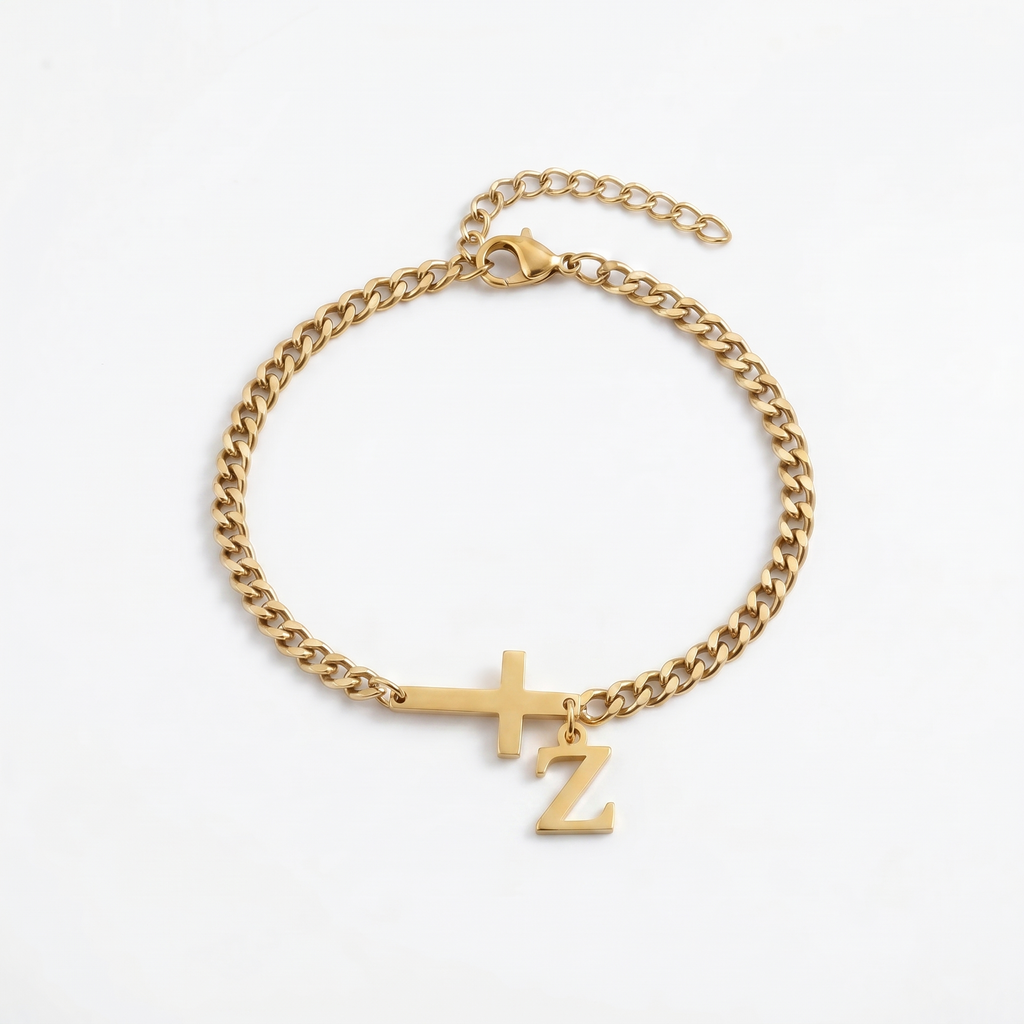 Nivora™ Initial- & Kreuz-Armband