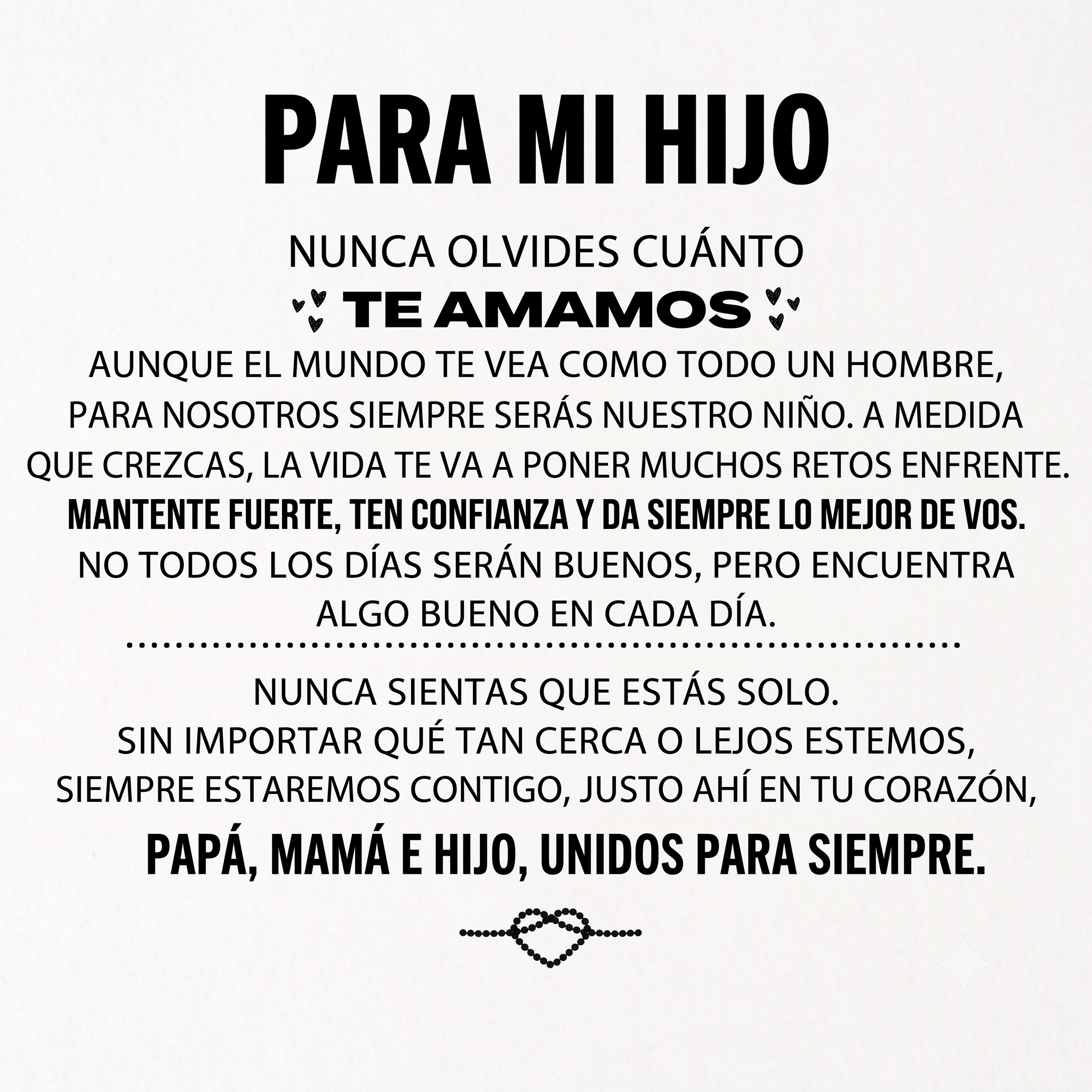 «Para mi hijo» — Pulsera grabada