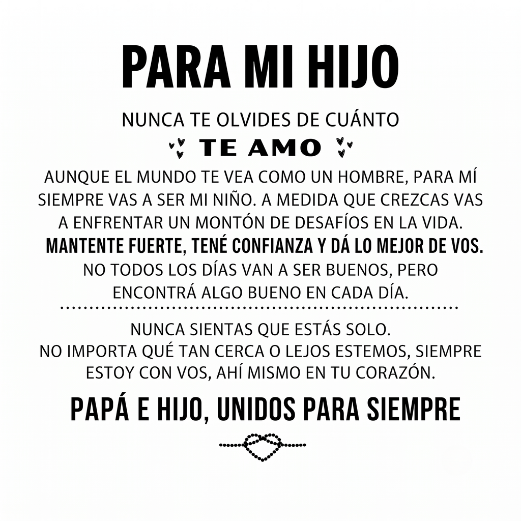 «Para mi hijo» — Pulsera grabada