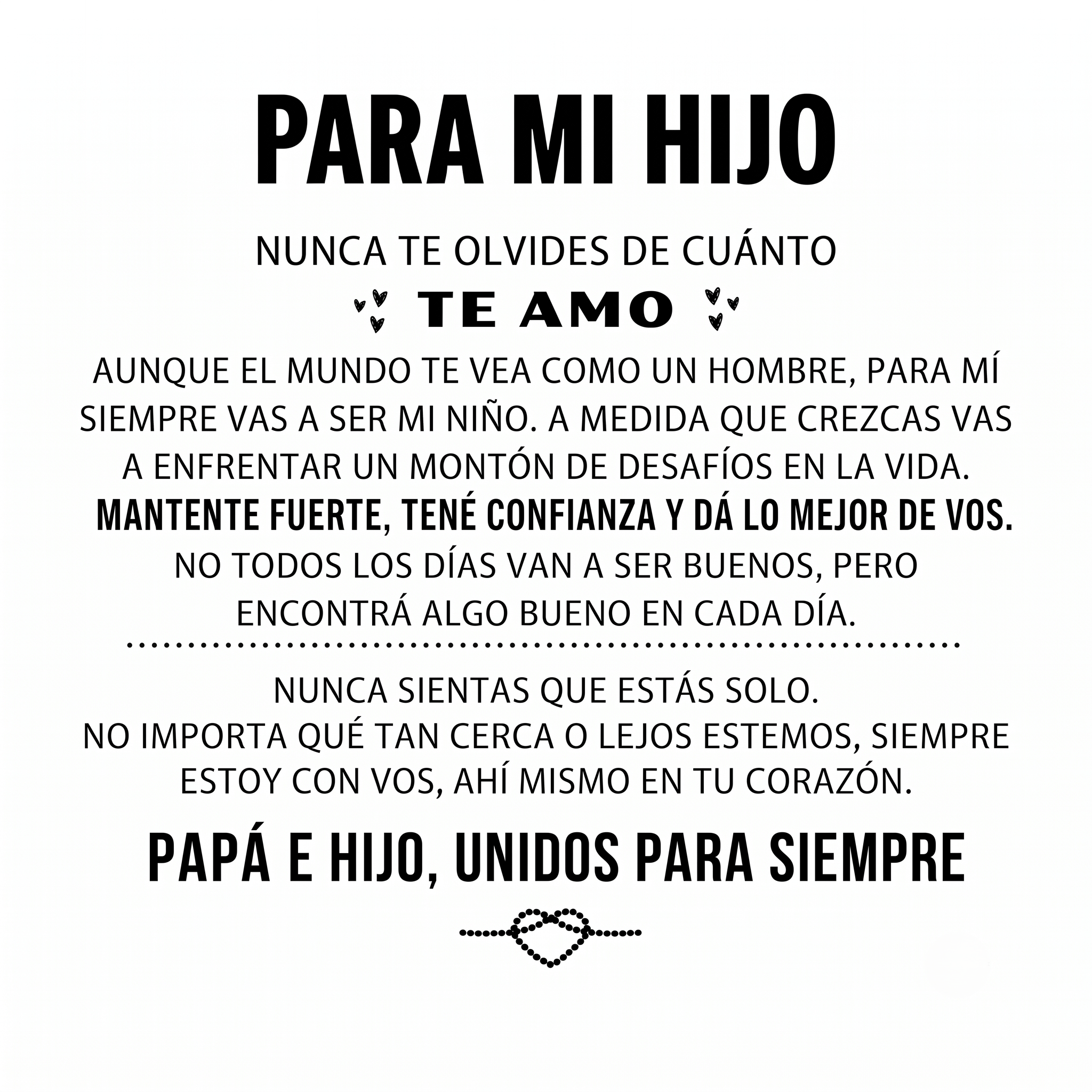 «Para mi hijo» — Pulsera grabada