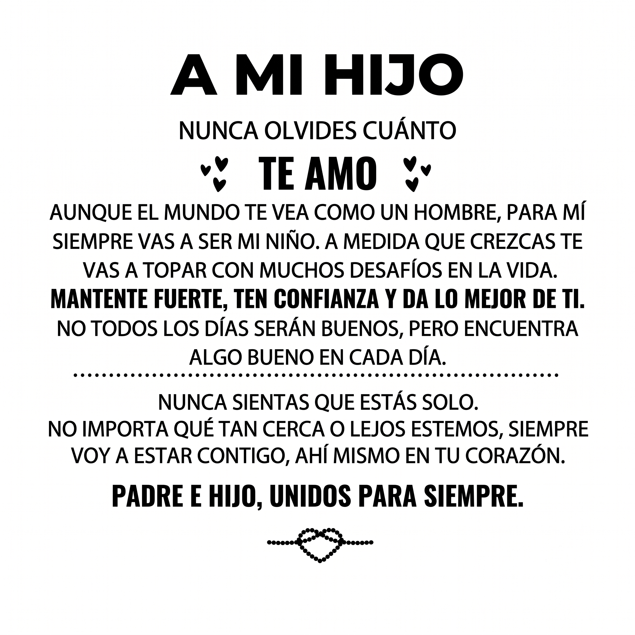 "Para mi hijo" — Pulsera grabada
