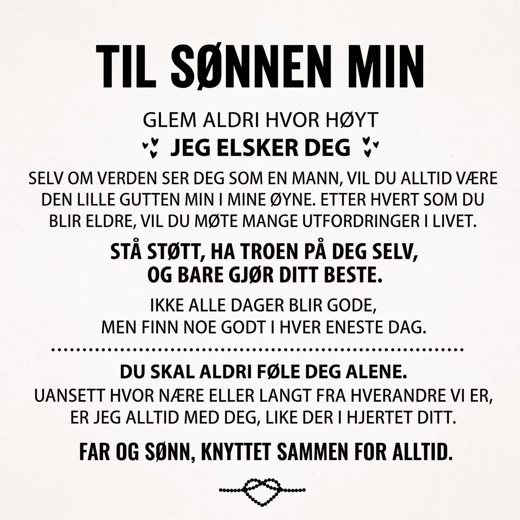 "Til Min Sønn" Gravert Armbånd