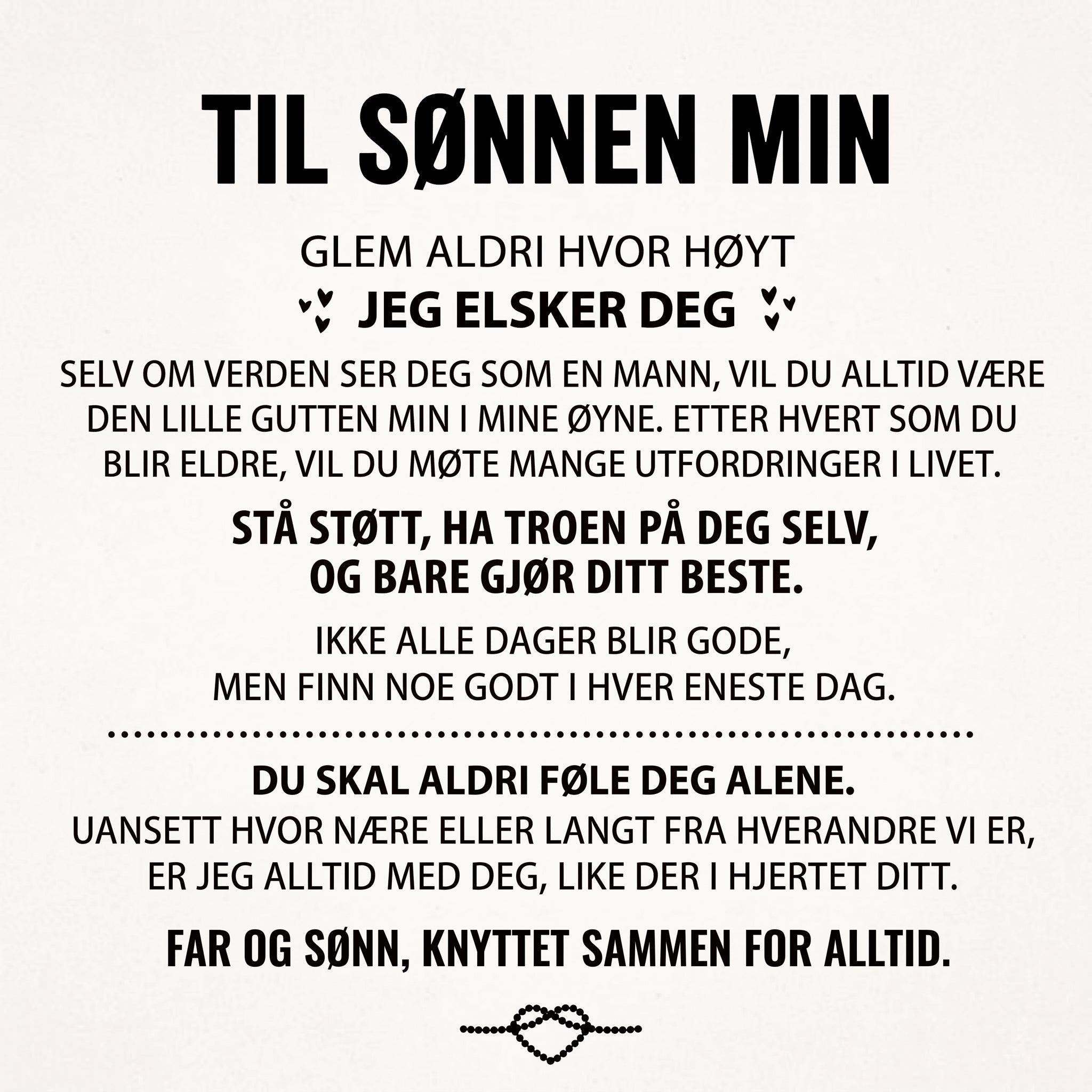 "Til Min Sønn" Gravert Armbånd