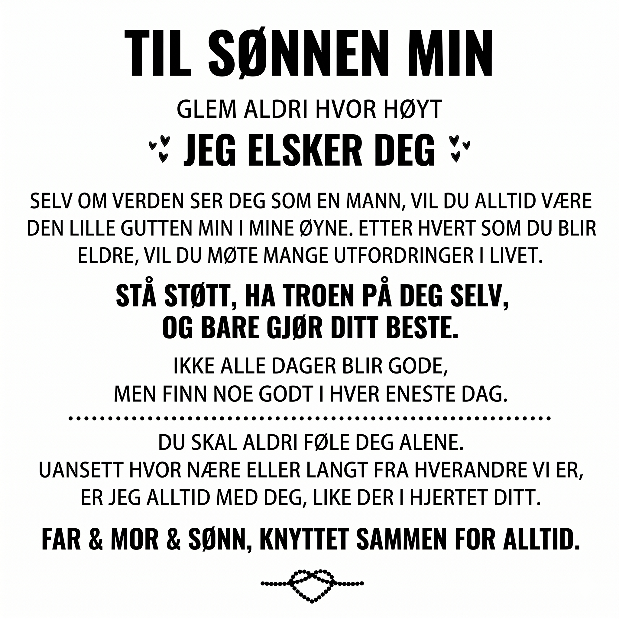 "Til Min Sønn" Gravert Armbånd
