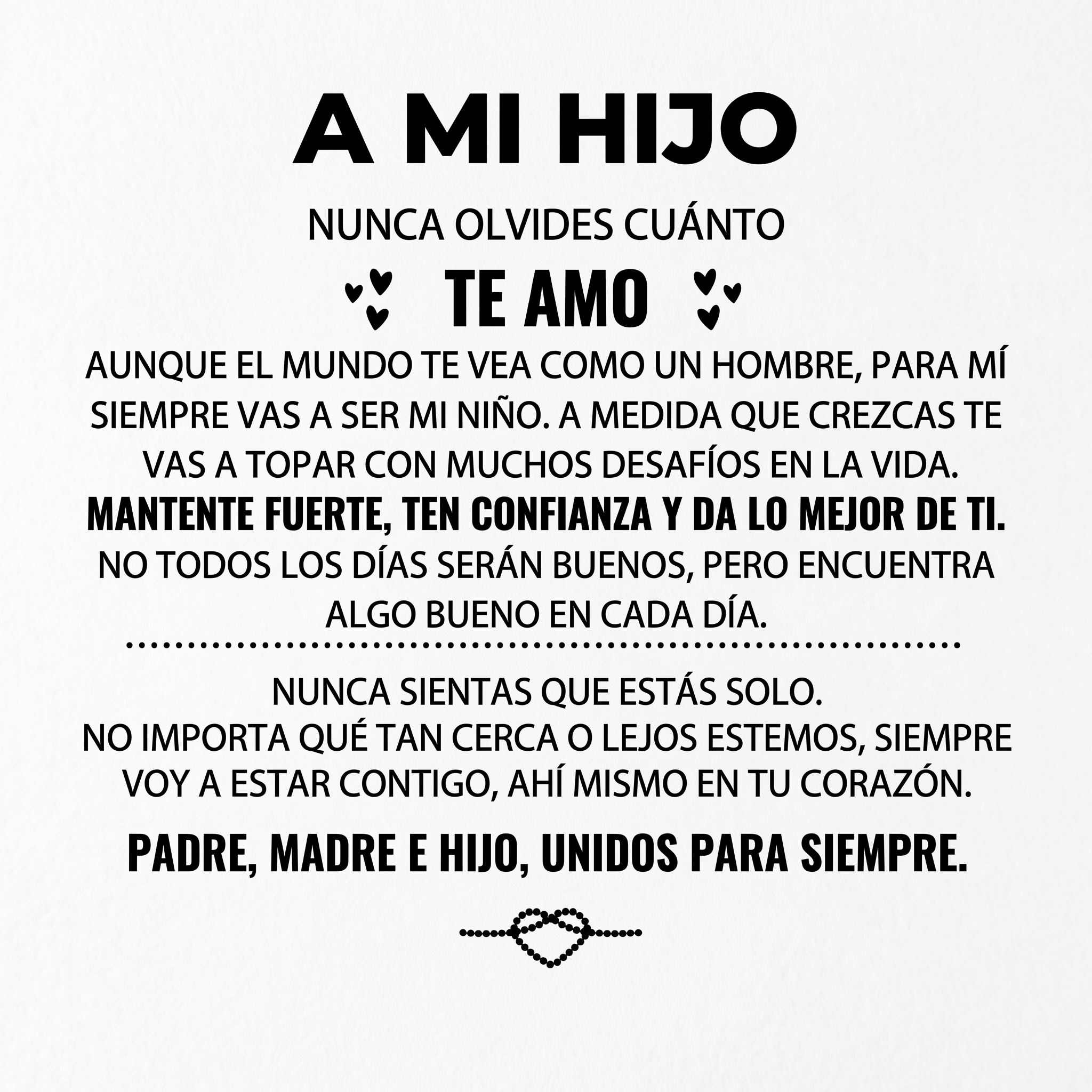 "Para mi hijo" — Pulsera grabada