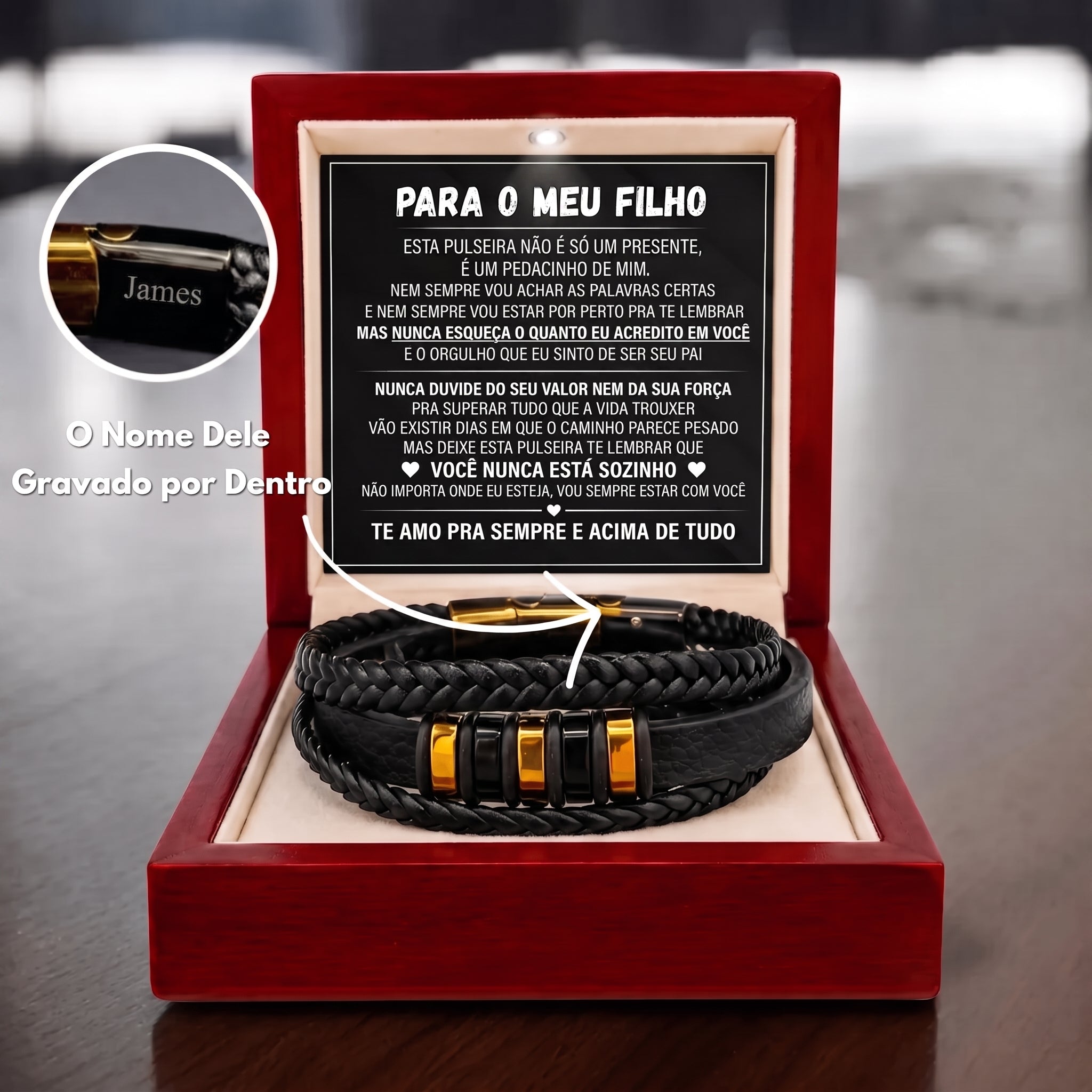 Para Meu Filho – Pulseira Nunca Sozinho