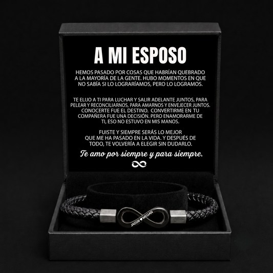 "A mi esposo" — Pulsera personalizada
