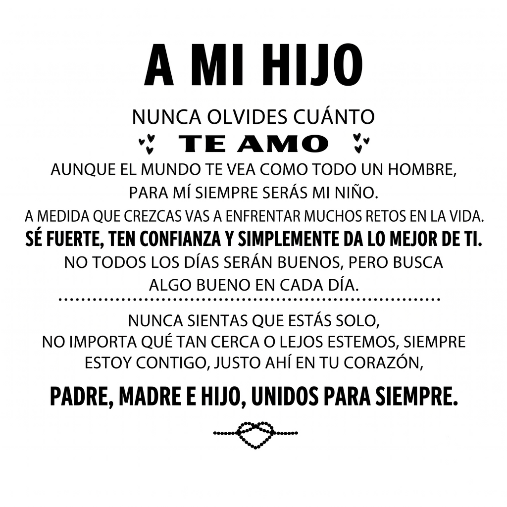 «Para mi hijo» — Pulsera grabada