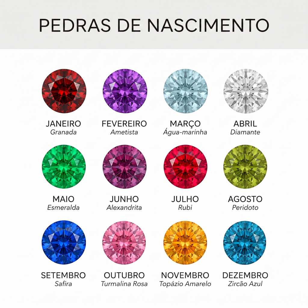 Anel Ajustável com Inicial e Pedra de Nascimento