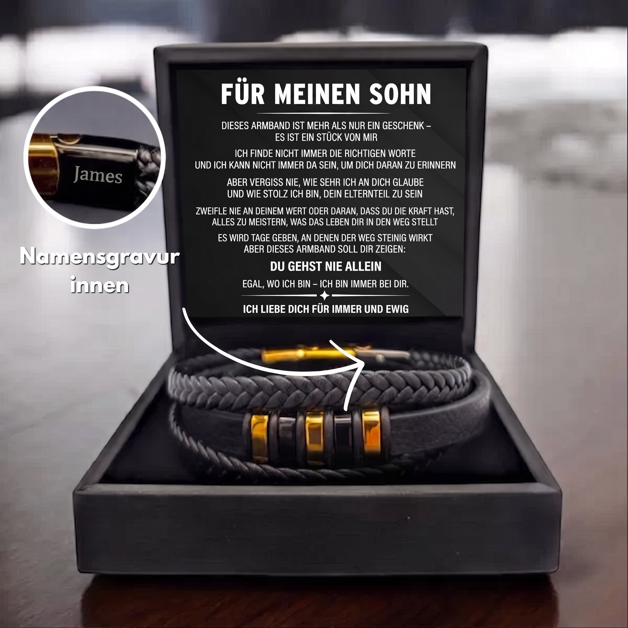 Für meinen Sohn – Armband „Nie allein"