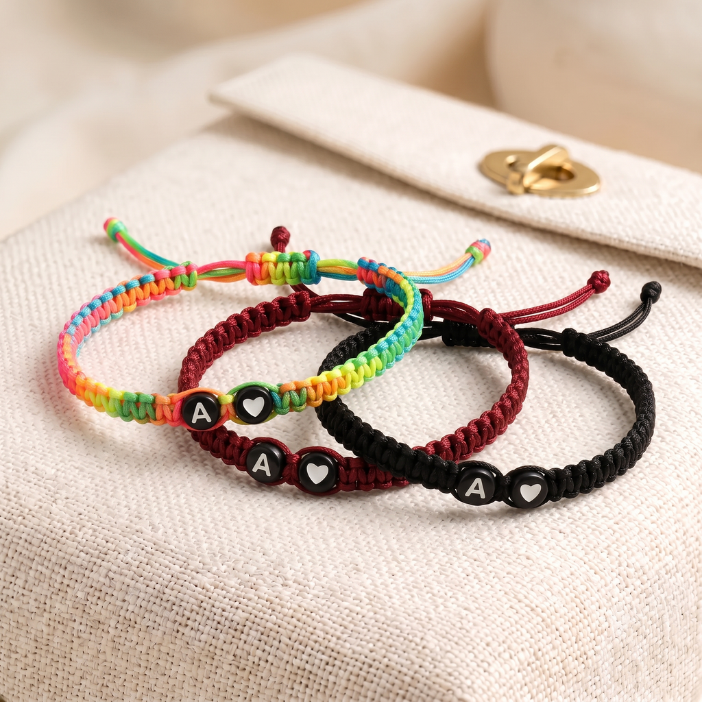 Verstellbares Armband mit Initiale & Herz