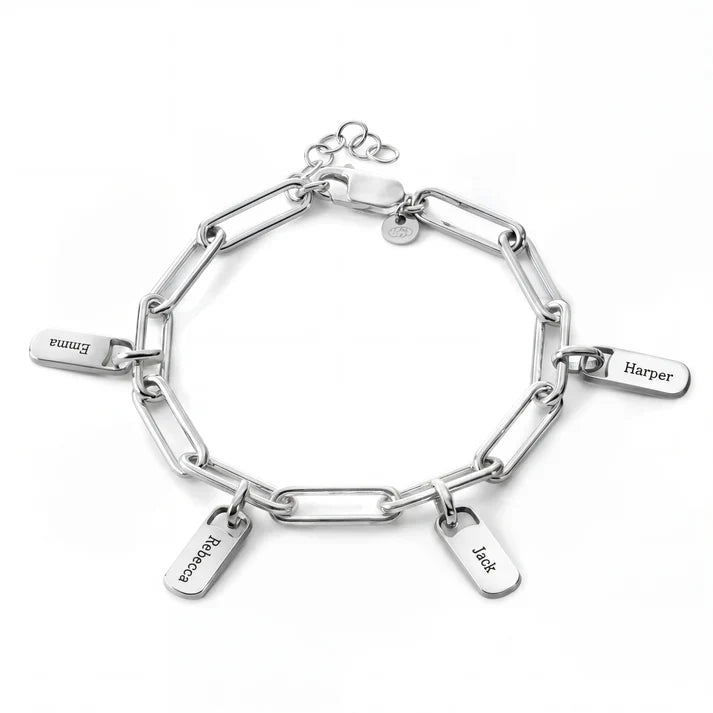 Pulsera Personalizada con Plaquitas Grabadas