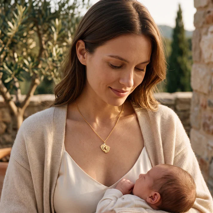 Collar de Piecitos de Bebé Personalizable