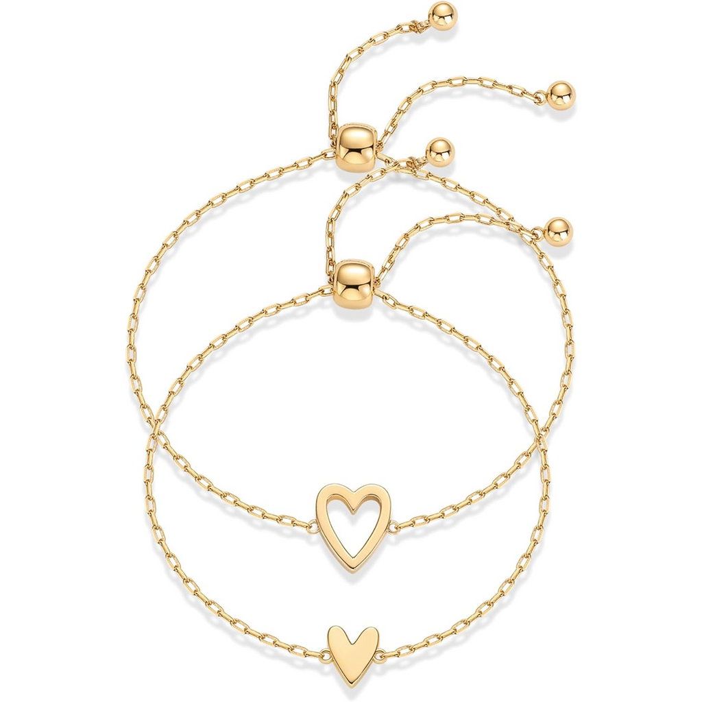 Set de pulseras de corazones compartidos