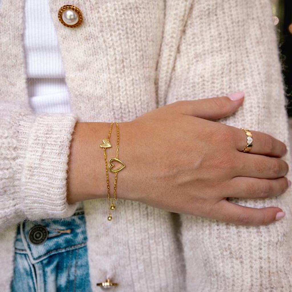 Set de pulseras de corazones compartidos