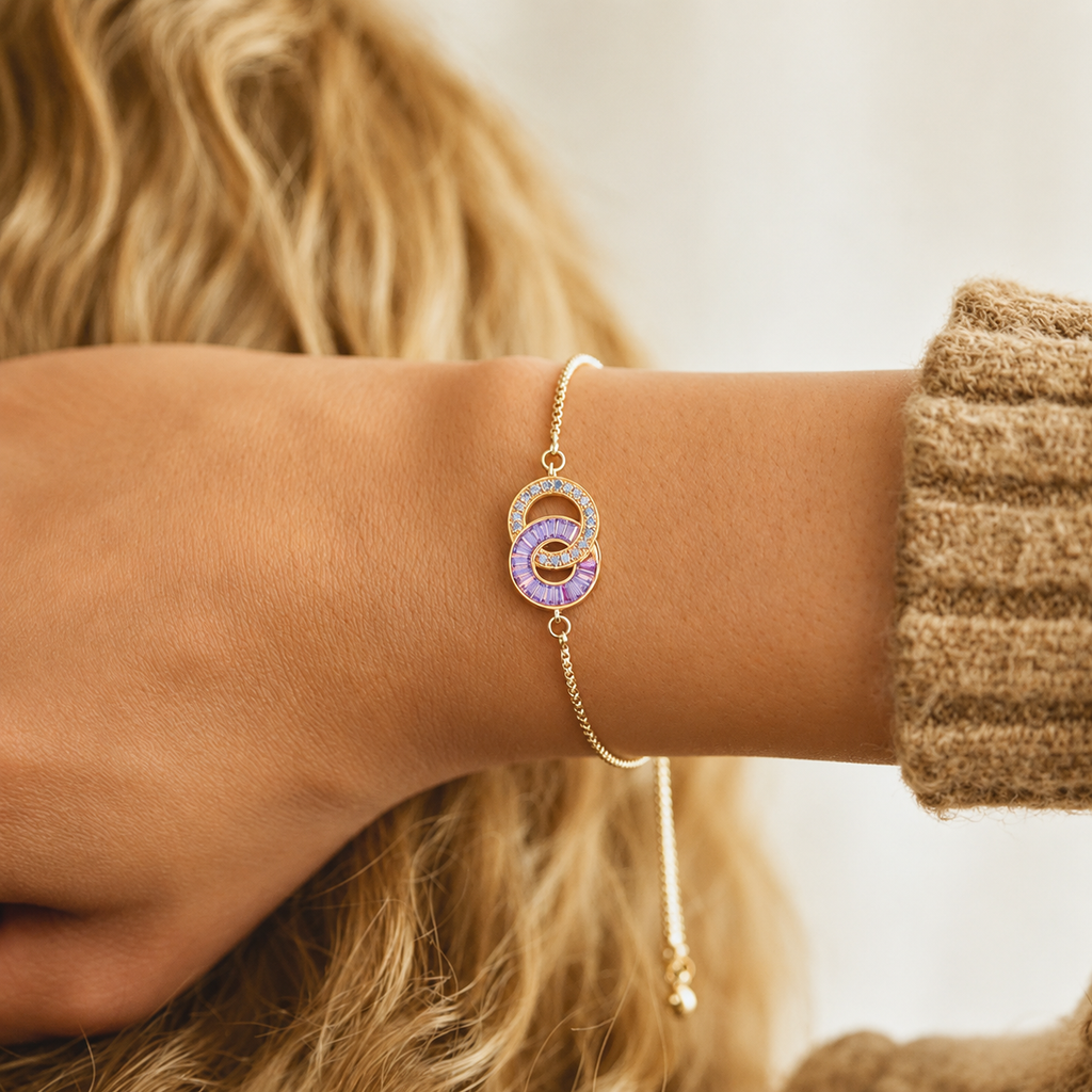 Personalized Linked Birthstone Bracelet