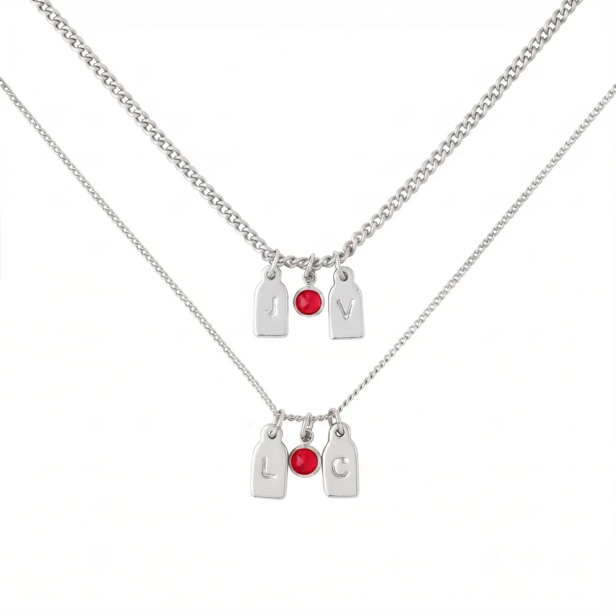Initials & Anniversary Stone Necklace