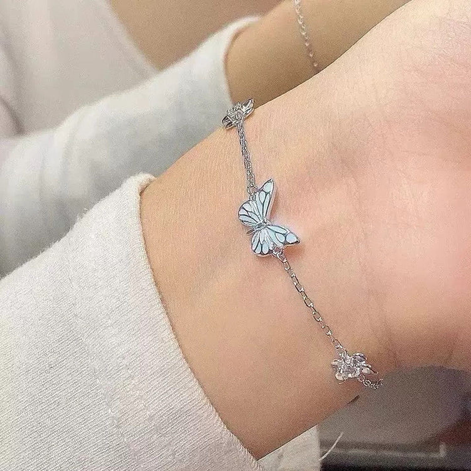 Radiant Blue Butterfly Bracelet