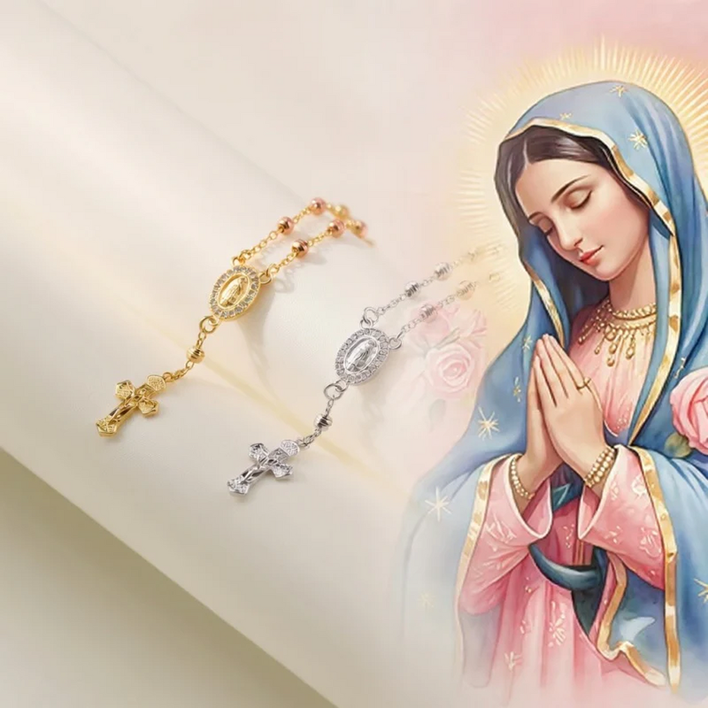 Virgin Mary Cross Bracelet