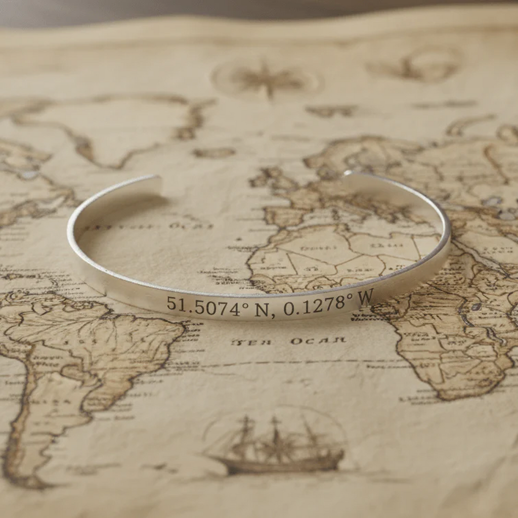Engraved Silver Cuff Bracelet