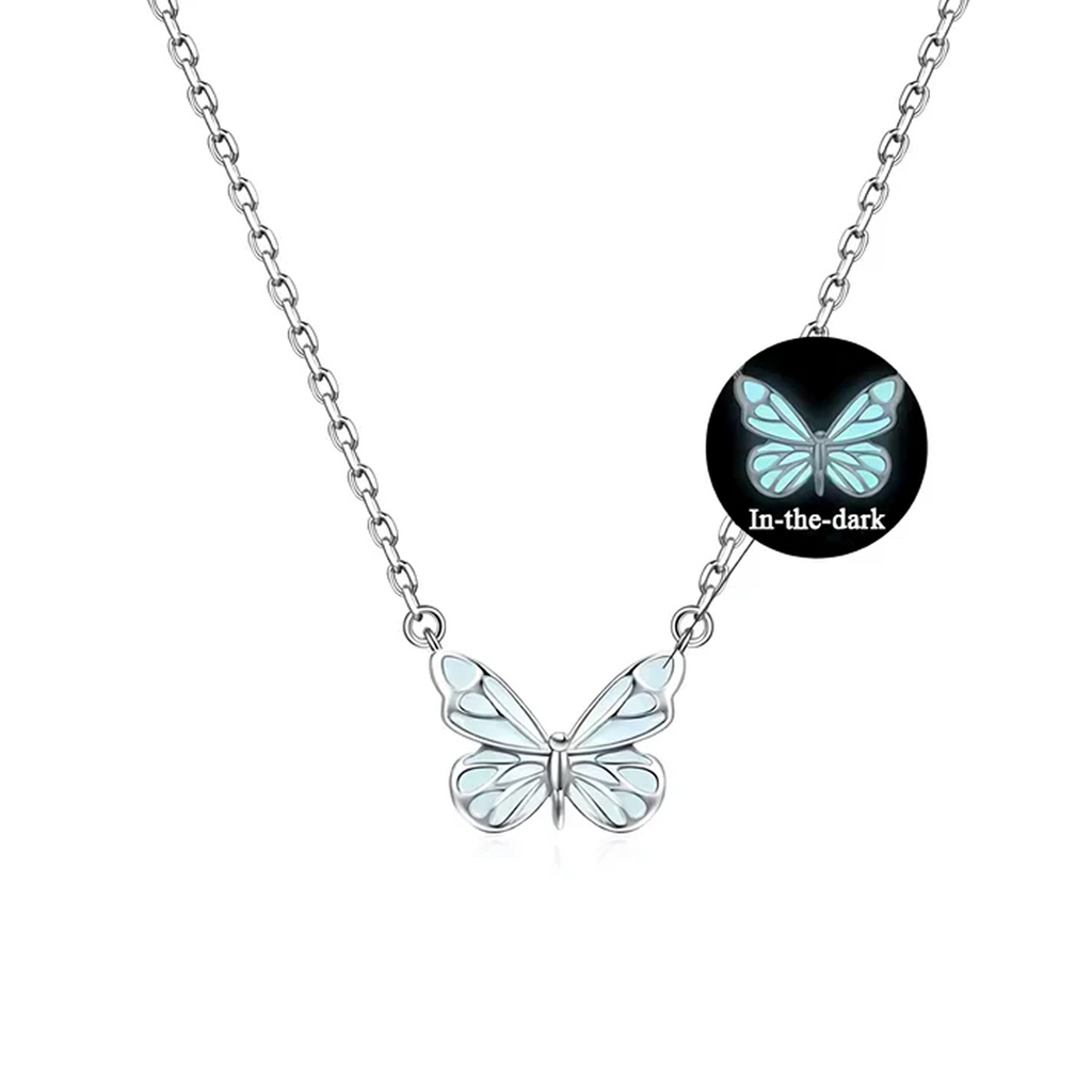 Strahlende blaue Schmetterling-Halskette