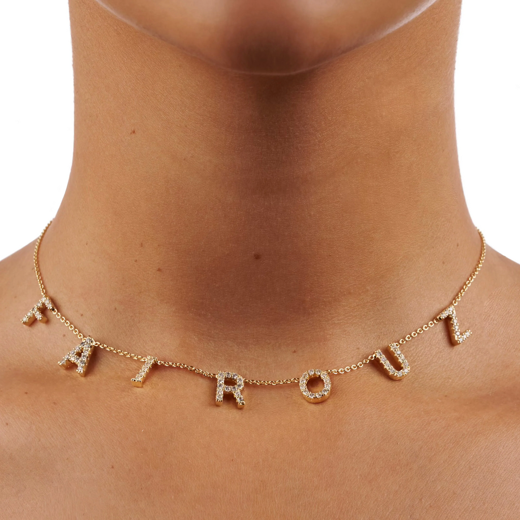 Collar de Nombre con Diamantes