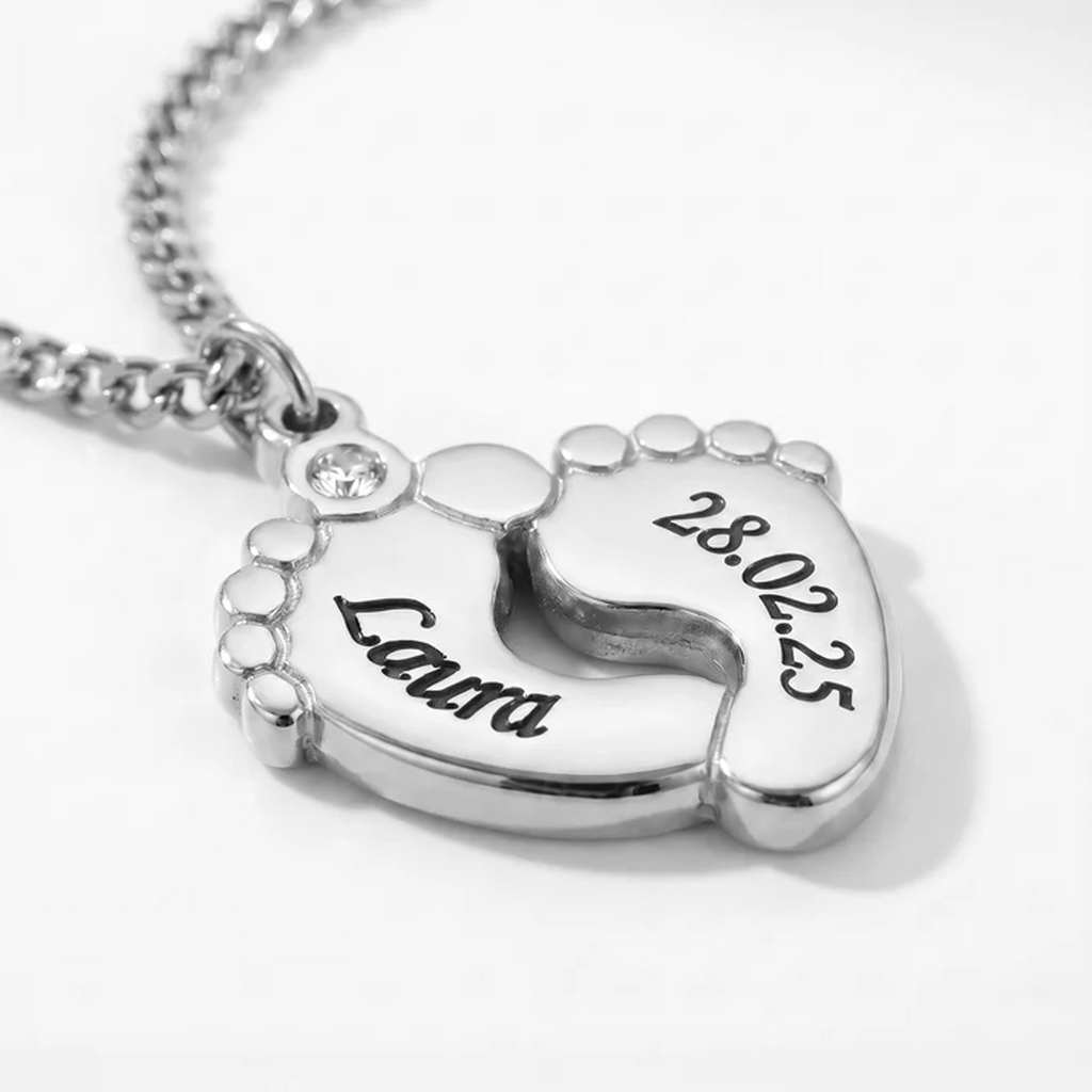 Collar de Piecitos de Bebé Personalizable